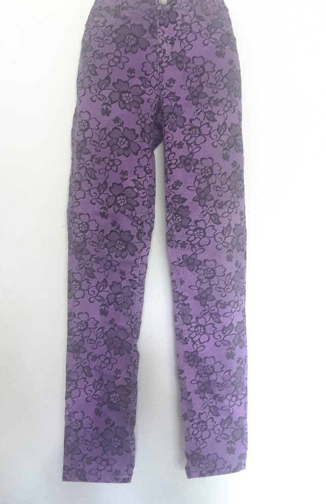 Justice Premium Floral Purple Jeans
